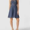 Laona Cocktailkleid Mit Floralen Stickereien Und Ziersteinen - Rauchblau
