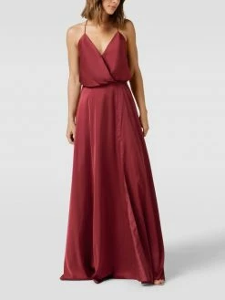 Unique Abendkleid Mit Spaghettiträgern - Dunkelrot