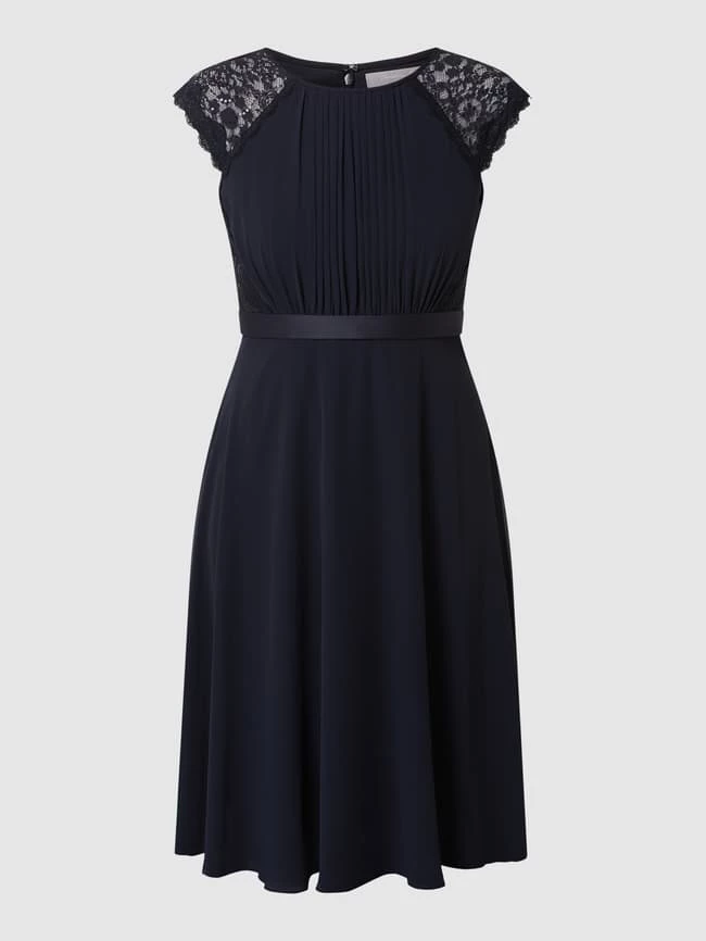 Christian Berg Cocktail Cocktailkleid Aus Chiffon Mit Spitze - Marineblau Meliert 2 Christian Berg Cocktail Cocktailkleid Aus Chiffon Mit Spitze - Marineblau Meliert – Bild 2