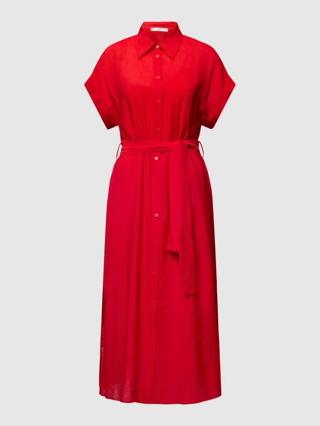 Mango Hemdblusenkleid Mit Allover-Muster Modell 'Pampa' - Rot 2 Mango Hemdblusenkleid Mit Allover-Muster Modell 'Pampa' - Rot – Bild 2