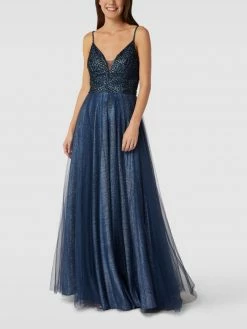 Mascara Abendkleid In Metallic-Optik - Dunkelblau