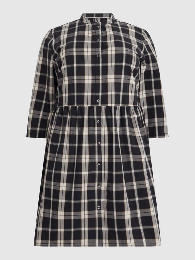 ONLY CARMAKOMA PLUS SIZE Blusenkleid Mit Karomuster Modell 'Chicago - Schwarz 1 ONLY CARMAKOMA PLUS SIZE Blusenkleid Mit Karomuster Modell 'Chicago - Schwarz