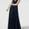TROYDEN COLLECTION Abendkleid Mit Taillenpasse - Marineblau