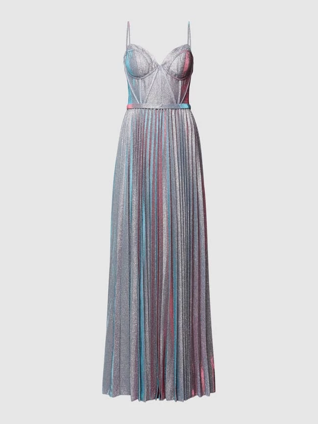 Laona Abendkleid Mit Plisseefalten - Silber 2 Laona Abendkleid Mit Plisseefalten - Silber – Bild 2