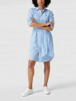 Polo Ralph Lauren Hemdblusenkleid Mit Streifenmuster - Hellblau