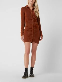 Gina Tricot Blusenkleid Mit Stretch-Anteil Modell 'Dolly' - Schokobraun