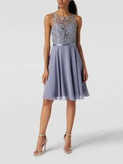 Luxuar Cocktailkleid Mit Floraler Stickerei - Bleu