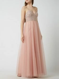 Luxuar Abendkleid Aus Mesh - Rosa