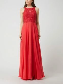 Luxuar Abendkleid Mit Stickereien - Koralle