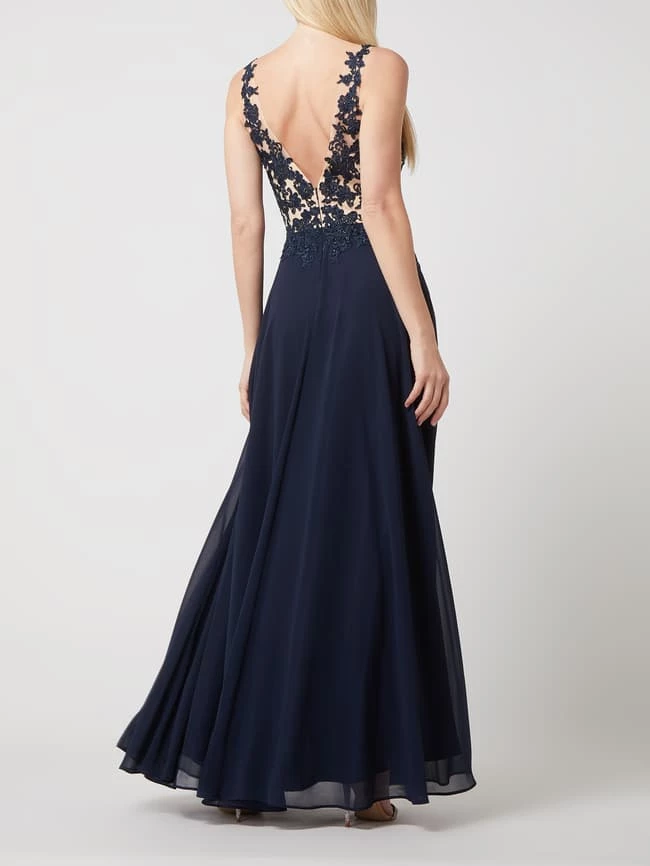 Luxuar Abendkleid Aus Spitze Und Chiffon - Dunkelblau 4 Luxuar Abendkleid Aus Spitze Und Chiffon - Dunkelblau – Bild 4