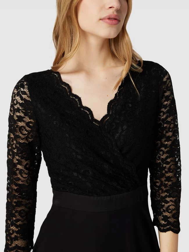 Swing Cocktailkleid Mit Spitzenbesatz - Schwarz 3 Swing Cocktailkleid Mit Spitzenbesatz - Schwarz – Bild 3