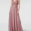TROYDEN COLLECTION Abendkleid Mit Semitransparentem Einsatz - Mauve