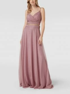 TROYDEN COLLECTION Abendkleid Mit Semitransparentem Einsatz - Mauve