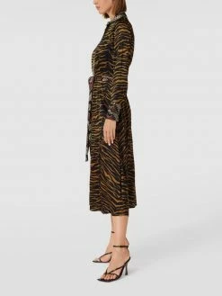Delicate Love Blusenkleid Mit Animal-Print Modell 'MINA' - Schwarz