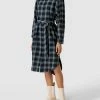 Esprit Hemdblusenkleid Mit Karomuster - Marineblau