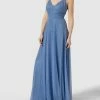 TROYDEN COLLECTION Abendkleid Mit Effektgarn - Bleu