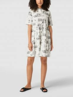 Jake*s Casual Hemdblusenkleid Mit Allover-Muster - Offwhite