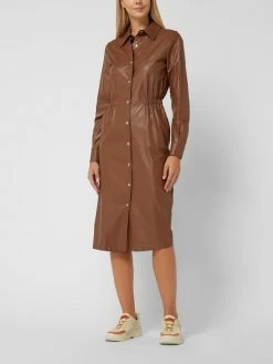 Pennyblack Hemdblusenkleid In Leder-Optik Modell 'Guardia' - Cognac