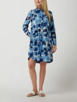 0039 Italy Blusenkleid Aus Baumwolle - Bleu