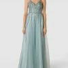 Luxuar Abendkleid Mit Zierbesatz - Rauchblau