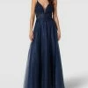 Luxuar Abendkleid Mit Zierbesatz - Dunkelblau