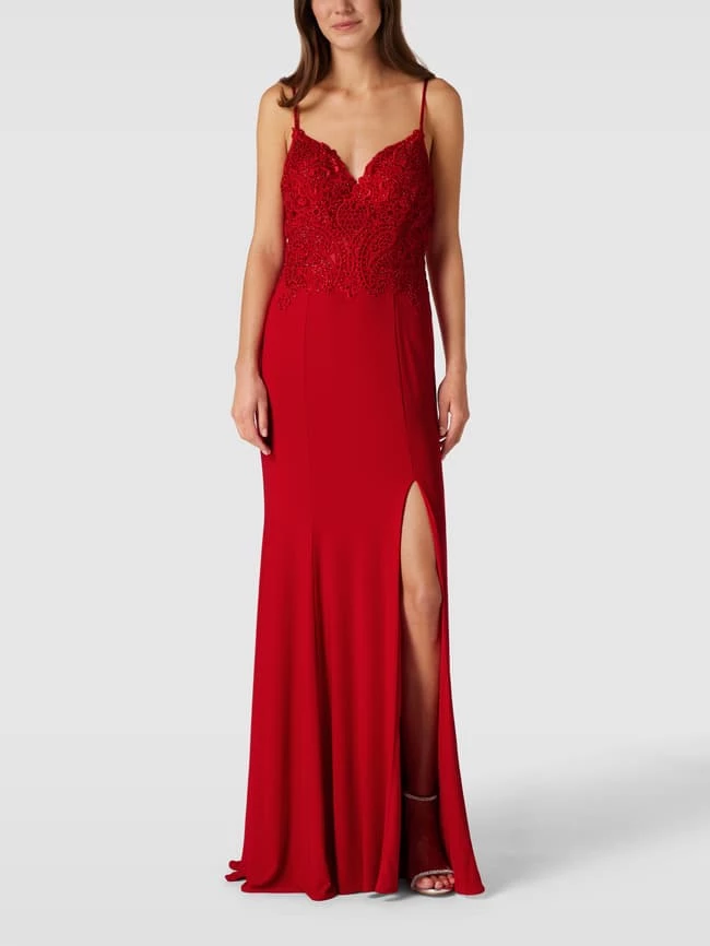 Mascara Abendkleid Mit Spaghettiträgern - Rot 1 Mascara Abendkleid Mit Spaghettiträgern - Rot