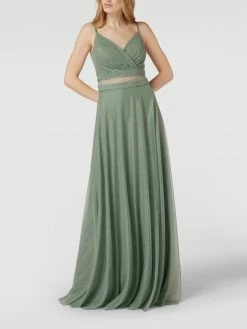 TROYDEN COLLECTION Abendkleid Mit Semitransparentem Einsatz - Schilf