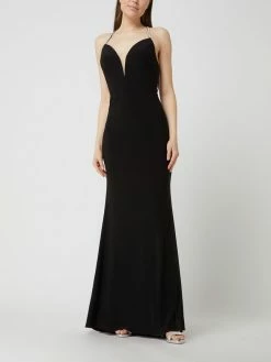 Luxuar Abendkleid Mit Strasssteinen - Schwarz