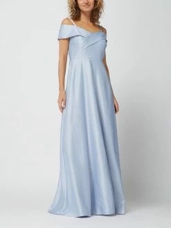 Christian Berg Cocktail Cold-Shoulder-Abendkleid Aus Satin - Himmelblau