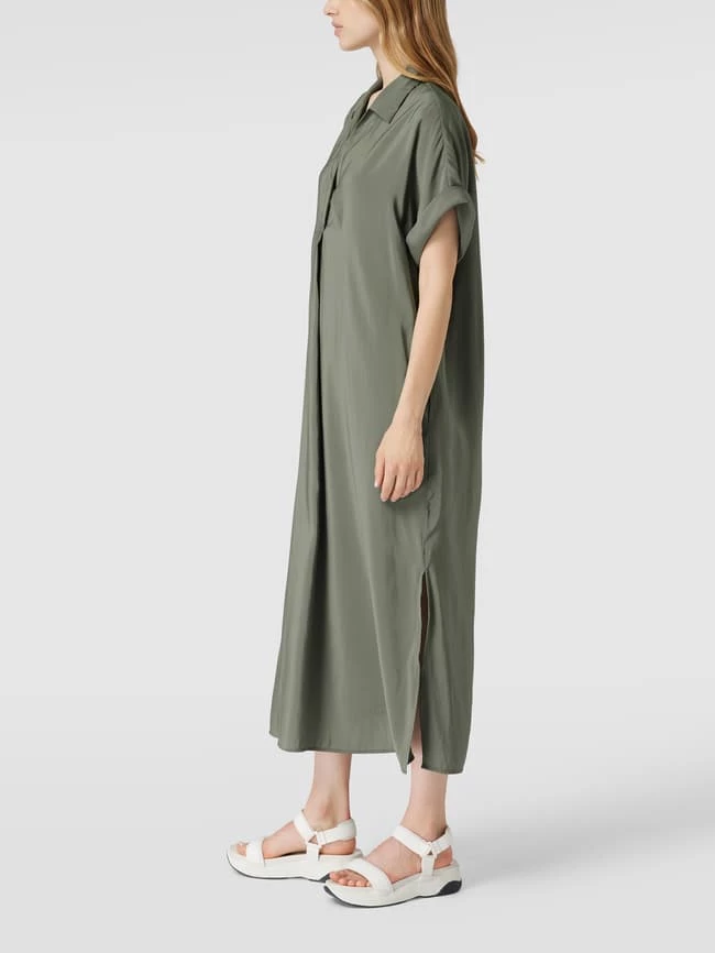 Jake*s Collection Hemdblusenkleid In Midilänge Mit Eingrifftaschen - Khaki 4 Jake*s Collection Hemdblusenkleid In Midilänge Mit Eingrifftaschen - Khaki – Bild 4