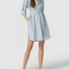 BOSS Casualwear Blusenkleid In Knielänge Modell 'Detelizza' - Hellblau