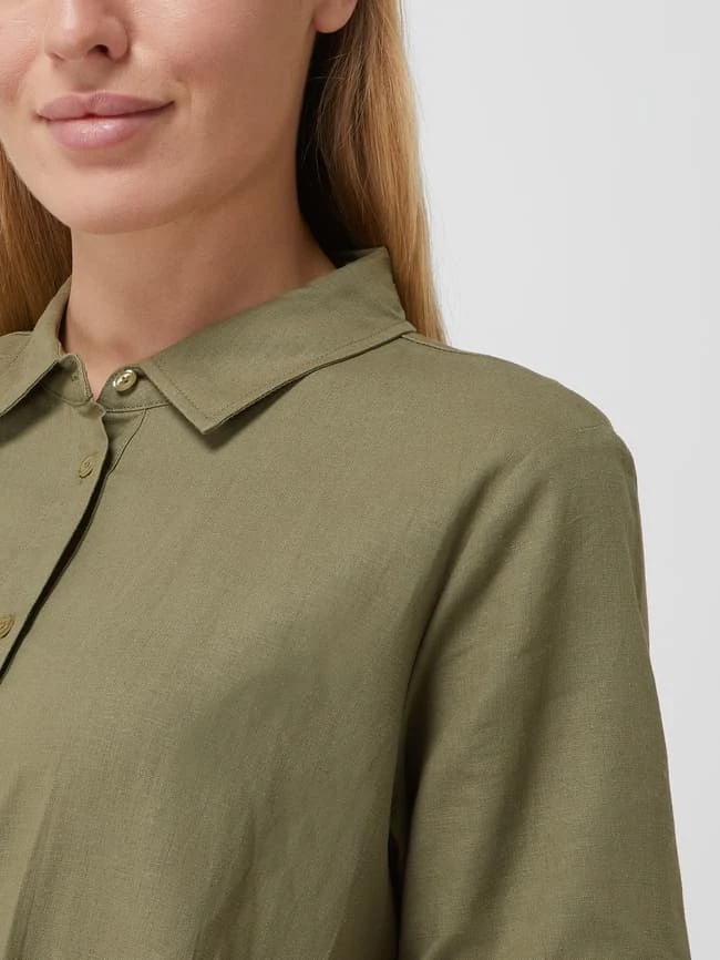 Redraft Blusenkleid Aus Leinen-Viskose-Mix - Khaki 3 Redraft Blusenkleid Aus Leinen-Viskose-Mix - Khaki – Bild 3