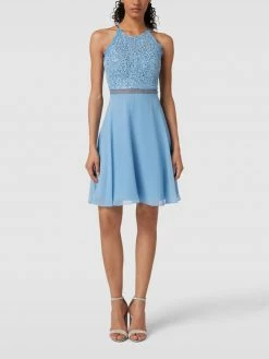 V.M. Cocktailkleid Mit Paillettenbesatz - Hellblau