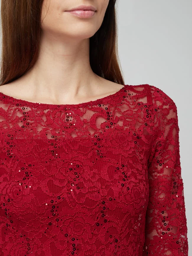 Swing Cocktailkleid Aus Häkelspitze Modell 'STAMM' - Bordeaux Rot 3 Swing Cocktailkleid Aus Häkelspitze Modell 'STAMM' - Bordeaux Rot – Bild 3