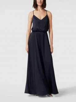 V.M. Abendkleid In Maxilänge Mit V-Ausschnitt - Marineblau