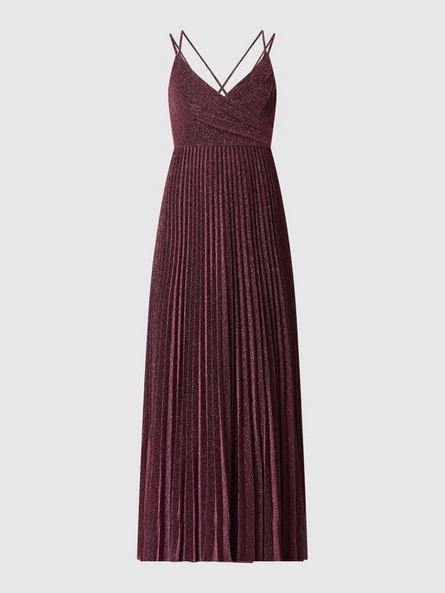 Jake*s Cocktail Abendkleid Mit Plissiertem Rockteil - Dunkelrot Meliert 2 Jake*s Cocktail Abendkleid Mit Plissiertem Rockteil - Dunkelrot Meliert – Bild 2