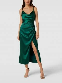 Luxuar Cocktailkleid In Wickel-Optik - Smaragdgrün