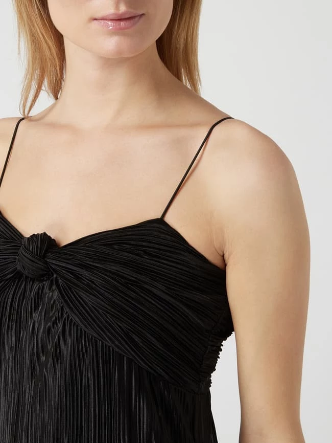 Bardot Kleid Mit Plisseefalten - Blau 3 Bardot Kleid Mit Plisseefalten - Blau – Bild 3