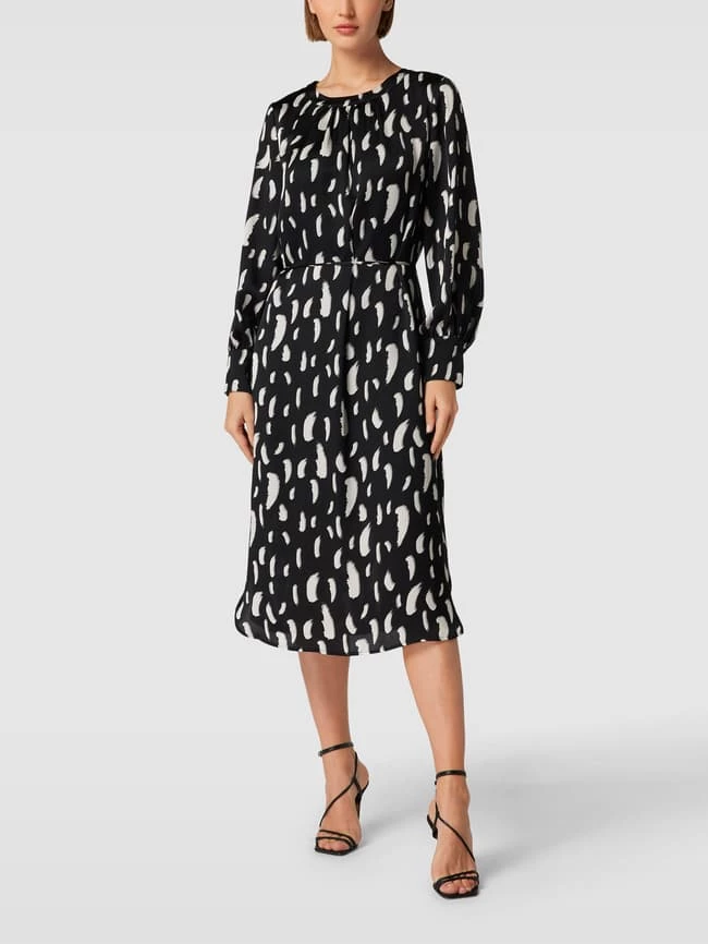 Comma Kleid Mit Allover-Muster - Schwarz 1 Comma Kleid Mit Allover-Muster - Schwarz