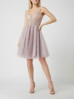 Luxuar Cocktailkleid Aus Tüll Mit Glitter-Effekt - Mauve