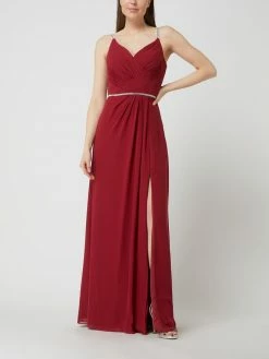 Luxuar Abendkleid Mit Ziersteinen - Kirschrot