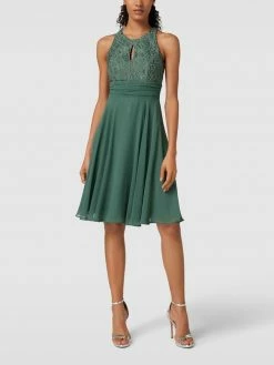 V.M. Cocktailkleid Mit Zierbesatz - Dunkelgrün