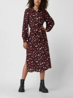 POM Amsterdam Blusenkleid Mit Animal-Print - Dunkelrot