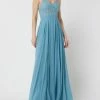 Luxuar Abendkleid Mit Spaghettiträgern - Aqua Blau