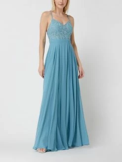 Luxuar Abendkleid Mit Spaghettiträgern - Aqua Blau