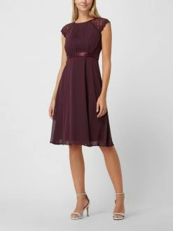 Christian Berg Cocktail Cocktailkleid Aus Chiffon Mit Spitze - Aubergine