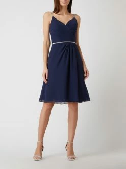 Luxuar Cocktailkleid Mit Strasssteinbesatz - Dunkelblau