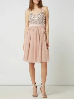 Jake*s Cocktail Cocktailkleid Aus Mesh Mit Pailletten-Applikationen - Altrosa