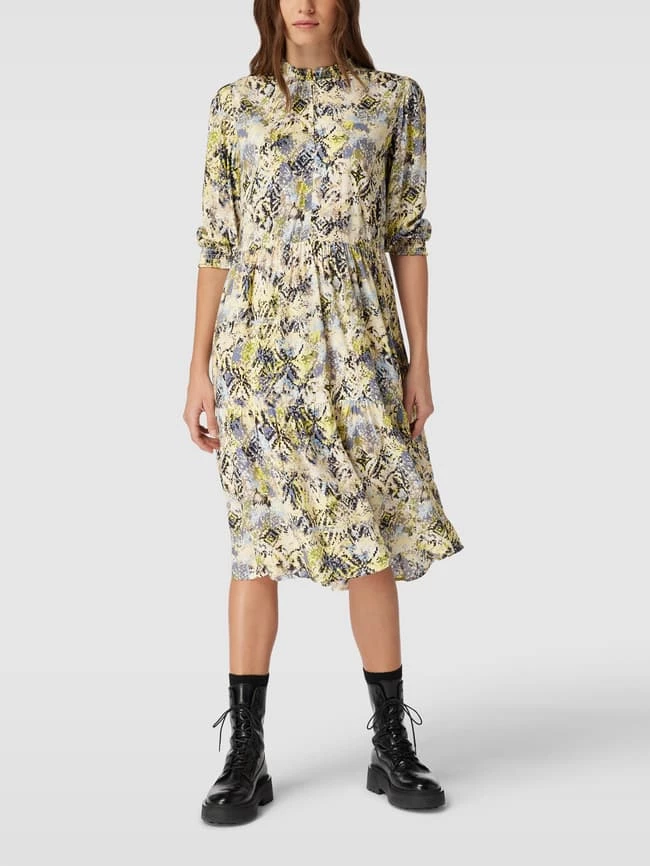 Taifun Blusenkleid Mit Allover-Muster - Himmelblau 1 Taifun Blusenkleid Mit Allover-Muster - Himmelblau