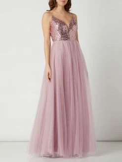 V.M. Abendkleid Aus Tüll Mit Pailletten - Altrosa